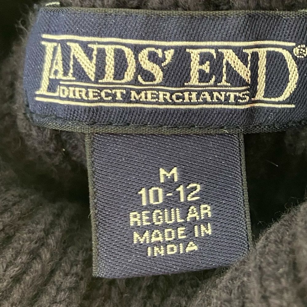 Lands’ End Thick Chunky Knit Navy Blue Turtleneck Sweater Size Medium - Picture 5 of 5